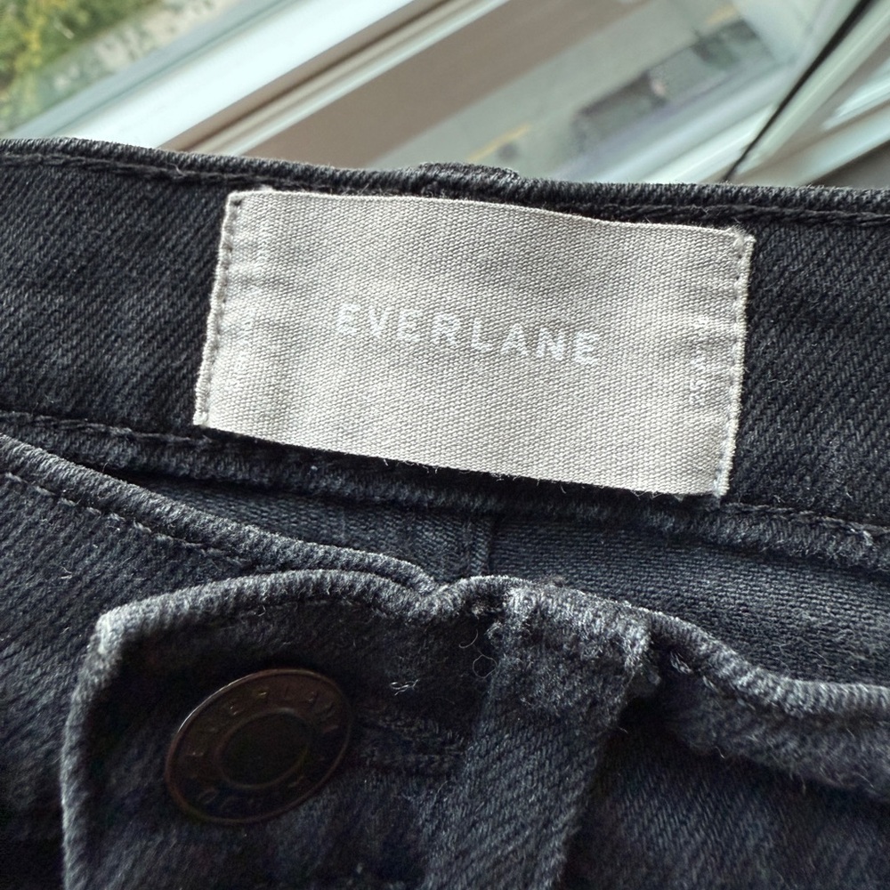 Everlane High Rise Ankle Slim Jeans, W25, Black